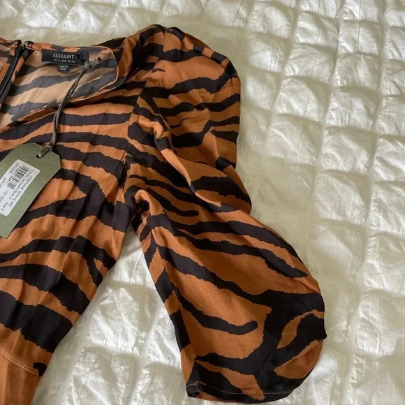 All Saints Josephine zephyr tiger print mini dress - Picture 4 of 12